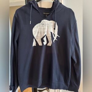 Banana Republic Men's Dark Blue Sweater with Elephant Motif